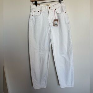 NWT Boden 90's Tapered High Rise White Jeans